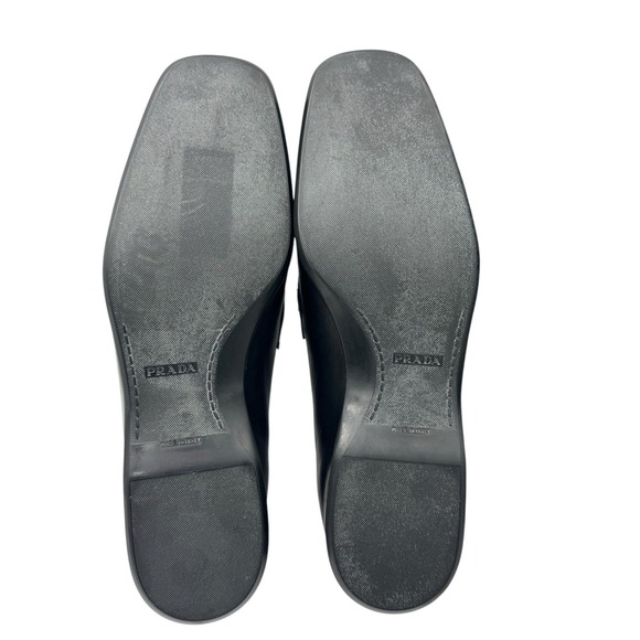 Prada Black Leather Buckle Loafers Men's US 7 Made in Italy New In Box - Picture 11 of 13